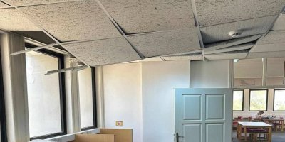 DAÜ'de Kütüphanenin tavanı çöktü