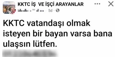 "KKTC vatandaşı olmak isteyen bayan varsa ulaşsın"