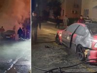 Araçları ateşe verdiler