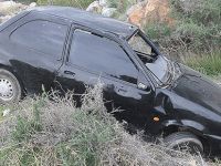 Yoldan çıkıp takla attı