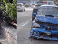 Spor araba ile elektrik direğini devirdi