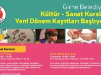 Girne Belediyesi Kültür-Sanat Atölyesi kurslarına yeni kayıt süreci 29 Ocak’ta başlıyor
